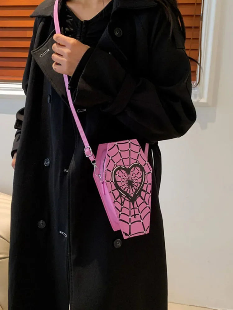 Spider Web Coffin Shoulder Bag