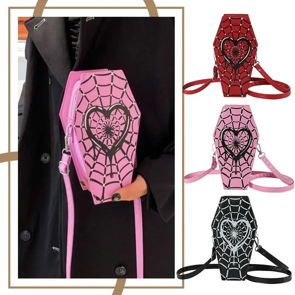 Spider Web Coffin Shoulder Bag