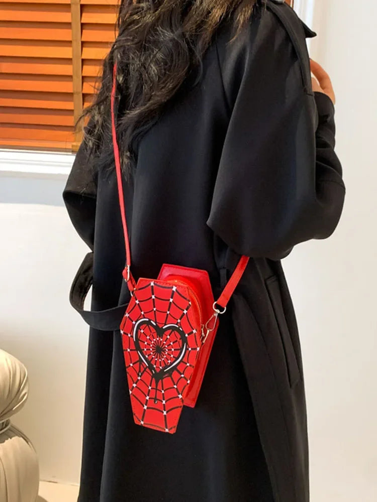 Spider Web Coffin Shoulder Bag